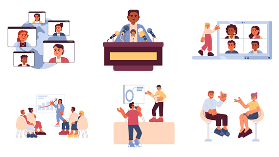 Illustrations of different types of events
